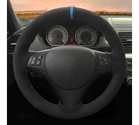 Cubierta para Volante De Coche Gamuza Negra Cosida A Mano para M3 E90 E91 E92 E93 E87 E81 E82 E88 X1 E84(8-White)