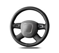 Cubierta para Volante para A3 8P para Sportback A4 B8 para Avant A5 8T A6 C6 A8 D3 Q5 8R Q7 4L DIY Negro Cuero Artificial Protector para Volante Coche Funda Volante Anti Deslizante(Blanco)