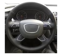 Cubierta para Volante para A3 8V A4 B8 A6 A7 A8 2014 2015 Q3 Q5 Q7 2013-2016 S8 Protector De Microfibra Trenzado A Mano para Volante Coche Funda Volante Anti Deslizante(Blanco)