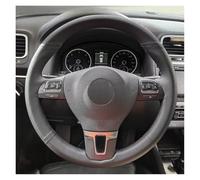 Cubierta para Volante para VW para Golf Plus para Tiguan para Passat B7 Cubierta De Volante Cosida A Mano Funda Volante Anti Deslizante(Blanco)