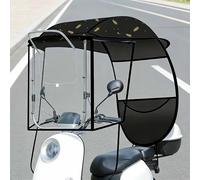 Cubierta Parasol Universal para Motocicletas, sombrilla Totalmente Cerrada para Scooters, Visera Parasol y Parabrisas con Cortina Transparente para Motocicletas eléctricas(D)
