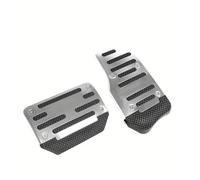 Cubierta Pedal Coche Juego De Alfombrillas Universales Para Pedales Carreras, Deportivos Manuales Automáticos Embrague Freno Gas Antideslizantes Coche cubrepedales(AT-Silvery)