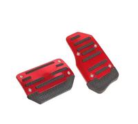 Cubierta Pedal Coche Juego De Alfombrillas Universales Para Pedales Carreras, Deportivos Manuales Automáticos Embrague Freno Gas Antideslizantes Coche cubrepedales(AT-Red)