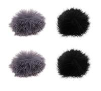 Cubierta peluda de la pantalla del viento del parabrisas Muff para la solapa Lavalier micrófono 4pcs