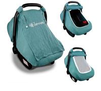 Cubierta personalizada para cochecito de bebé, toldo para asiento de coche con ventana transpirable, resistente al viento, cesta de bebé Sun Shad (azul, 80 x 107 cm)