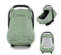 Cubierta personalizada para cochecito de bebé, toldo para asiento de coche con ventana transpirable, resistente al viento, cesta de bebé Sun Shad (verde, 80 x 107 cm)