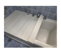 Cubierta plegable de madera para bañera, estante de baño antipolvo de 0,6 cm de grosor, bandeja de baño para una relajación perfecta (66 x 97 x 0,6 cm), diseño portátil y ahorra espacio