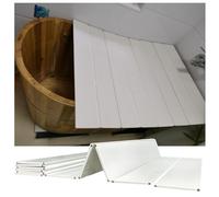 Cubierta plegable de PVC para bañera aislada, a prueba de polvo, tapa de baño impermeable con tapón, ideal para spa en casa y relajación, Vassoio Portaoggetti per Vasca.