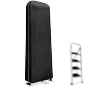 Cubierta plegable para escalera, funda protectora para escalera con cremallera, impermeable, resistente al polvo, transpirable para escaleras, antirayos UV (50x174x6.5 cm), color negro