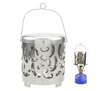 Cubierta portátil para calentador de propano - Campana calefactora de acero inoxidable para patio al aire libre, cubierta y patio trasero, protector contra el viento y reflector de calor pa