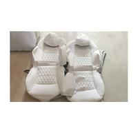 Cubierta Protector Asiento Para Mini Cobre Para COUNTRYMAN Para CLUBMAN Accesorios Cubierta Asiento Coche Ajuste Personalizado Juego Completo Cuero Perforado Medio Cubreasientos(White diamond)