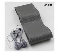 Cubierta Protector Volante 38 CM 15 Pulgadas Cubierta Trenzada para Volante De Coche Universal Auto Funda Volante(B-Gray)