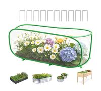 Cubierta Protectora de Bancal Jardín,con 10 estacas, Barrera antipájaros Plegable | Cubierta Malla para Bancal Elevado | para Invernadero jardín balcón Exterior plántulas Frutas Verduras