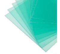 Cubierta protectora de soldadura de PC verde transparente para casco solar automático, resistente al fuego, hoja anticaída de 110 x 90 mm a 138 x 126 mm, diez piezas (110 x 90 mm)