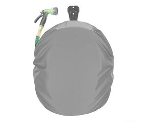 Cubierta protectora para carrete de manguera para exteriores hecha de tela Oxford 420D para jardín, garaje, piscina, color negro, resistente a la intemperie (gris)
