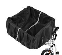 Cubierta protectora para cesta de bicicleta, 16,54 x 12,99 x 9,84 pulgadas, cubierta protectora de agua, accesorios Oxford Fabric Cord Closeure para motocicleta y ciclismo (negro)