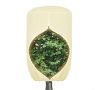 Cubierta protectora para plantas con cremallera y cordón para un ajuste seguro y resistencia a las heladas en climas fríos (40 x 47 pulgadas, beige)