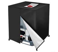Cubierta protectora para tanque de agua para contenedor IBC 300L/600L con cremallera lateral puerta de acceso impermeable a prueba de polvo cubierta de almacenamiento plegable (600L 120 * 80 * 100 cm)