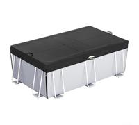 Cubierta rectangular Oxford 210D para alberca con cordón para uso en verano, protección impermeable contra elementos exteriores (14 x 8 pies)