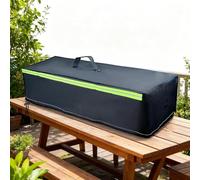 Cubierta rectangular para chimenea de mesa de 28 pulgadas con rayas que brillan en la oscuridad, protector impermeable para barbacoa y hoguera al aire libre, cubierta para cuenco de fuego al aire