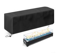 Cubierta rectangular resistente a la intemperie para fogatas de mesa de 28 pulgadas, tela Oxford impermeable con resistencia a los rayos UV y dobladillo elástico ajustable para una mayor estabilidad