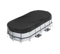 Cubierta rectangular resistente para piscinas sobre el suelo, diseñada con tela Oxford 210D y accesorios para estabilidad y protección contra elementos (7 x 13 pies)