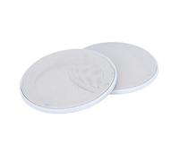 Cubierta redonda blanca para altavoz de techo, cubierta blanca de metal laminado en frío, 2 piezas de 4 pulgadas, cubierta protectora para altavoz (blanco y blanco) (blanco y blanco)
