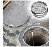 Cubierta redonda de acero inoxidable para tanque séptico, 73 cm de diámetro x 5 cm de alto, con gancho de elevación, cubierta duradera de acceso a aguas residuales para un fácil mantenimiento y