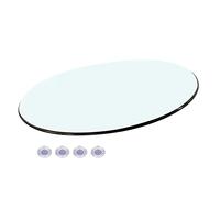 Cubierta redonda de cristal para mesa de patio de 16 39 pulgadas con borde de arco pulido Lazy Susan
