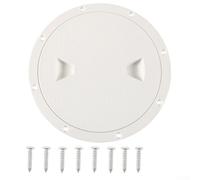 Cubierta redonda de inspección de cubierta para embarcaciones y yates de 4, 6 u 8 pulgadas, placa de acceso ABS con patrón de atornillado hermético para sellado (8 pulgadas con tornillos)
