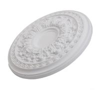 Cubierta redonda de panel de lámpara de poliuretano para lámparas de ventilador de techo para suavizar la visibilidad del hardware y fortalecer la narrativa de diseño (35 cm, sin agujeros)