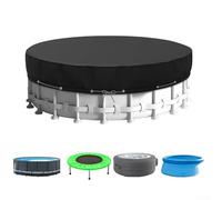 Cubierta redonda de piscina de 7 pies/14 pies para piscinas sobre el suelo, poliéster resistente con cuerdas de amarre y clavos de tierra, protección impermeable/a prueba de polvo para piscinas