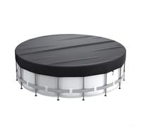 Cubierta redonda de piscina para piscinas sobre el suelo, lona impermeable de poliéster negro, para tapa de piscina a prueba de hojas y protector de escombros, cubierta antipolvo para spa al aire