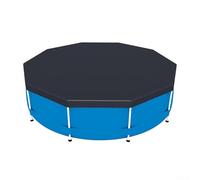 Cubierta redonda de PVC para piscina, para marco de piscina, impermeable, resistente a los rayos UV, protección solar térmica, color negro, varios tamaños (366 cm)