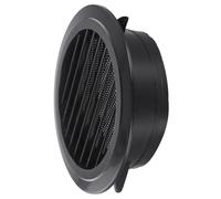 Cubierta redonda de rejilla de ventilación para montaje en pared o techo, difusor de aire de plástico ABS con flujo de aire eficiente, negro, 75 mm/100 mm/100 mm/200 mm