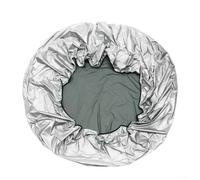 Cubierta redonda de spa para exteriores con toldo superior y carcasa de tela Oxford diseñada para un aleteo mínimo y máxima retención de cobertura