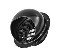 Cubierta redonda de ventilación de aire, a prueba de insectos, resistente al viento, cubierta de rejilla de ventilación de pared con malla de pantalla para baño, cocina (negro, 50 mm)