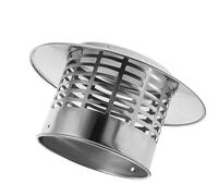 Cubierta Redonda De Ventilación Tapa Chimenea Acero Inoxidable, Protector Sombrero Lluvia Techo con Malla Protectora contra Aves, Tubo Humo A Prueba Viento para Escape Al Aire Libre-1pc plata 75mm/3"