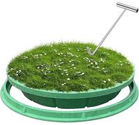 Cubierta redonda impermeable con gancho de 40100 cm de diámetro, tapa de acceso cubierta de césped duradera de 6.2 pulgadas, marco resistente para uso en exteriores