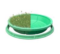 Cubierta redonda invisible de 80 cm con diseño cubierto de césped para jardín, ideal para paisajismo y espacios al aire libre, perfecto para accesorios de sistema de eje