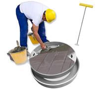 Cubierta redonda invisible para boca de 30 pulgadas, tapa en D resistente a la intemperie para entradas y patios, ideal System Solut para estética y seguridad