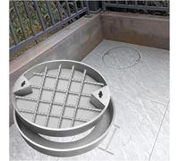 Cubierta redonda invisible para bomba de sumidero, acero inoxidable 304, tapa de tanque séptico para entrada de hormigón, 500 x 500 mm y diseño resistente a la intemperie