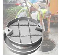 Cubierta redonda oculta para boca con marco y ganchos de elevación, tapa de acero inoxidable para tanques sépticos y aplicaciones integradas