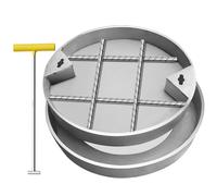 Cubierta redonda oculta para tanques sépticos y fosas de drenaje, tapa de acceso al jardín duradera y segura con base y gancho, ideal para uso en exteriores, resistente a la intemperie y segura