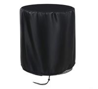 Cubierta redonda Oxford 210D para mesa de patio, impermeable, resistente al viento, con cierre de cordón, funda protectora para pequeñas mesas de café al aire libre, bar, cóctel, 52 x 58 cm, negro