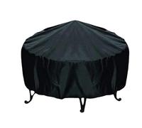 Cubierta redonda para hoguera Cubierta impermeable for fogatas de patio, color negro, for barbacoa, jardín, exterior, redonda, for , cubierta for muebles(120x75cm)
