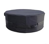 Cubierta redonda para hoguera, tela Oxford de 51 pulgadas, resistente a la intemperie, con asas laterales, para cuenco de fuego integrado, color negro