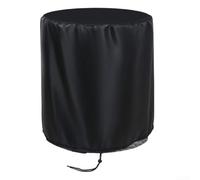 Cubierta redonda para mesa de bar de patio, tela Oxford 210D, impermeable, protector de muebles resistente a la intemperie con cordón para mesas de cóctel de café al aire libre, 52 x 58 cm (negro)