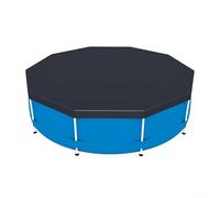 Cubierta redonda para piscina impermeable PVC resistente a los rayos UV, resistente al viento, superposición prolongada, fácil instalación, reduce la evaporación, ahorra hojas, mantiene las hojas