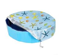 Cubierta redonda para piscina, lona de tela Oxford con cordón, protección solar azul para calentador de agua para niños y mascotas, mantiene el agua limpia (122 x 20 cm)